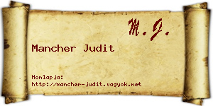Mancher Judit névjegykártya